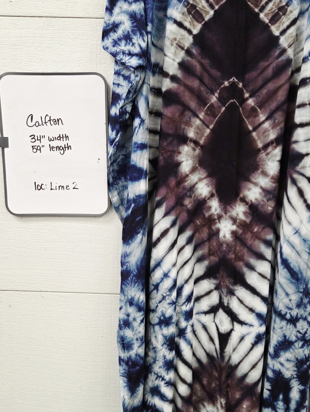 Blue and White Tie-Dye Maxi Dress Kaftan Osfm - Picture 6 of 8